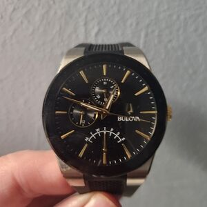 Bulova Black and Gold Men's Watch